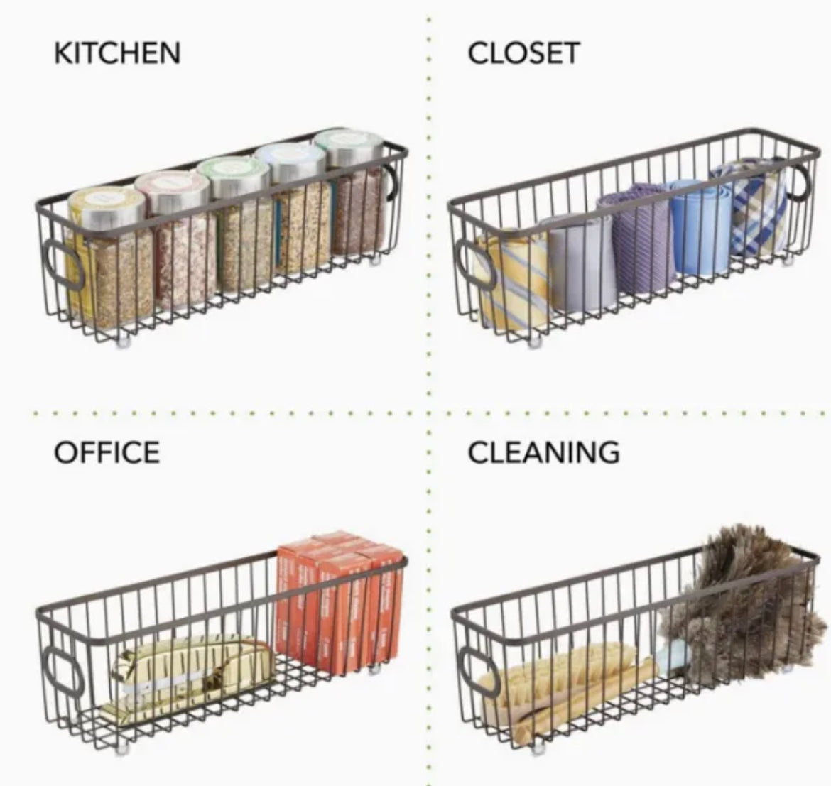 Storage Baskets For Shelves ,Bedroom-Office Kitchen -Bronze